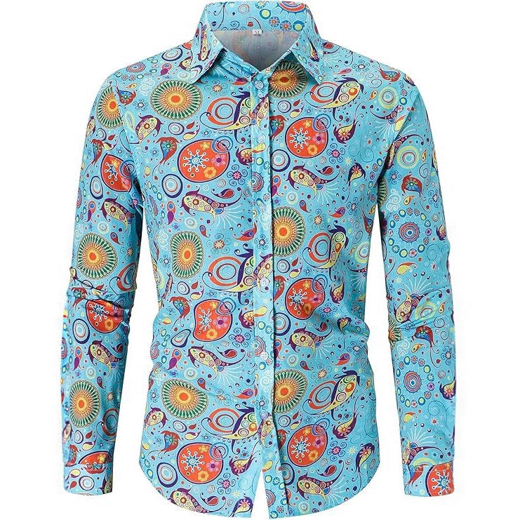 Beach Floral Mens Long-sleeve Shirt