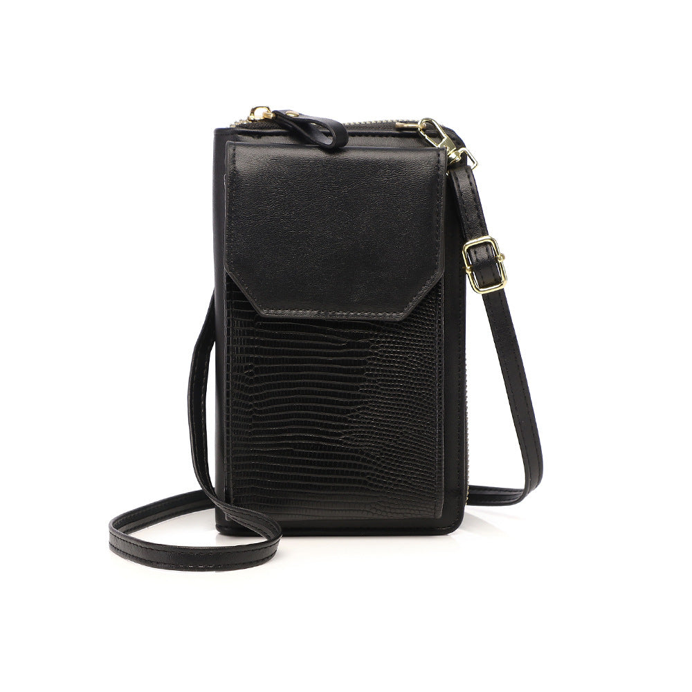 Zipper Wallet Snake Print All-match Korean Style Diagonal Shoulder Bag