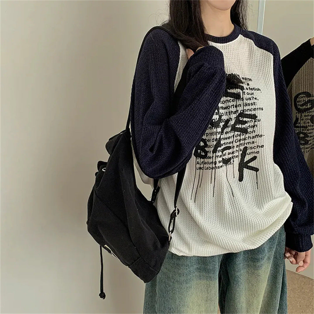 Women's Patchwork Casual Contrasting Hoodie