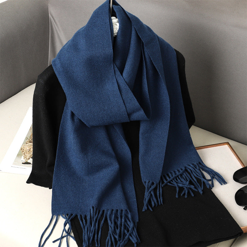 Solid Color Maillard Scarf Cashmere-like Women Warm Shawl