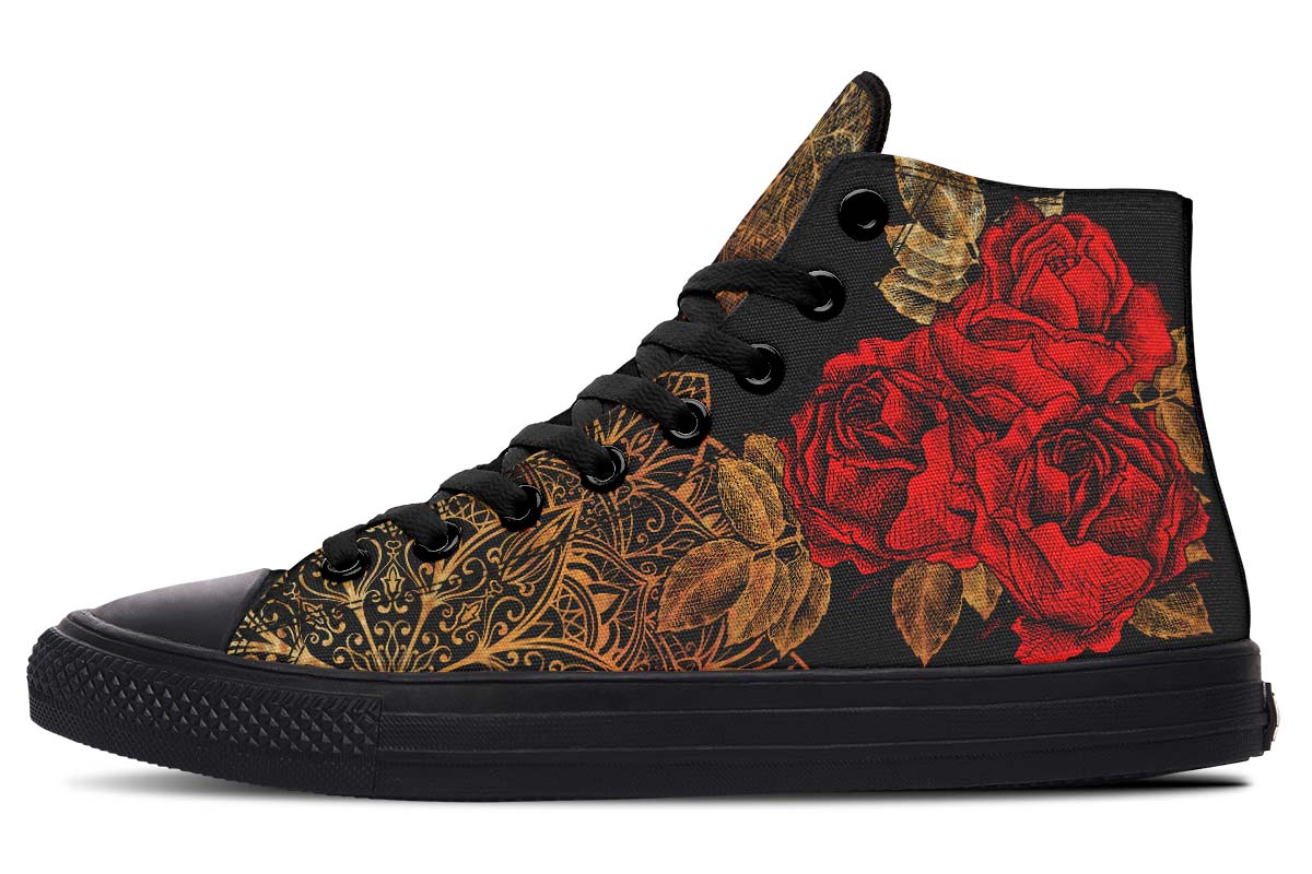 Men's And Women's Fashion Color Printing High-top Canvas Shoes