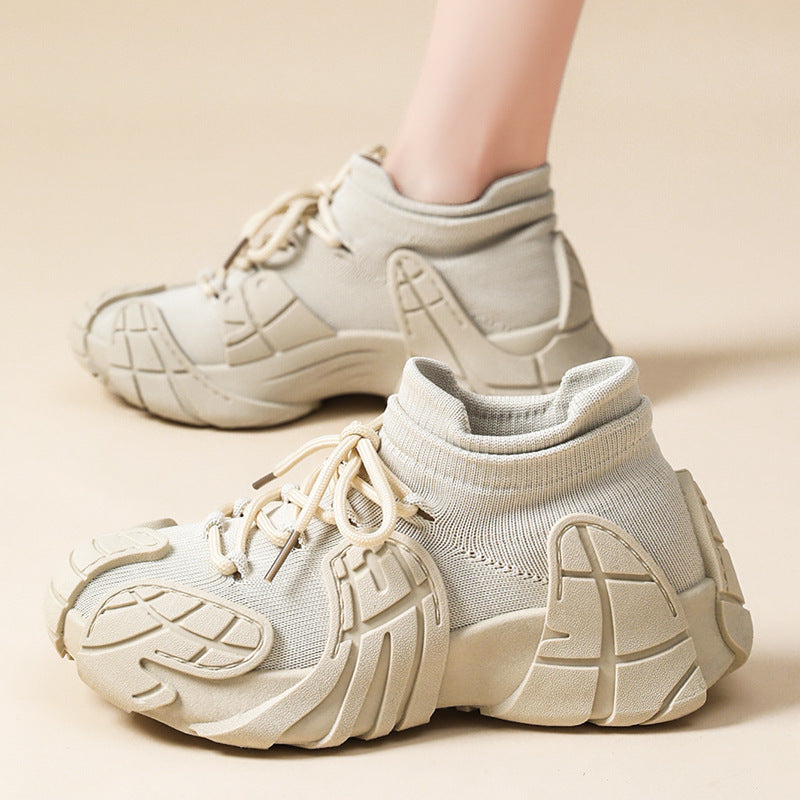 Fashion Retro Sneaker Flyknit Casual Shoes Platform