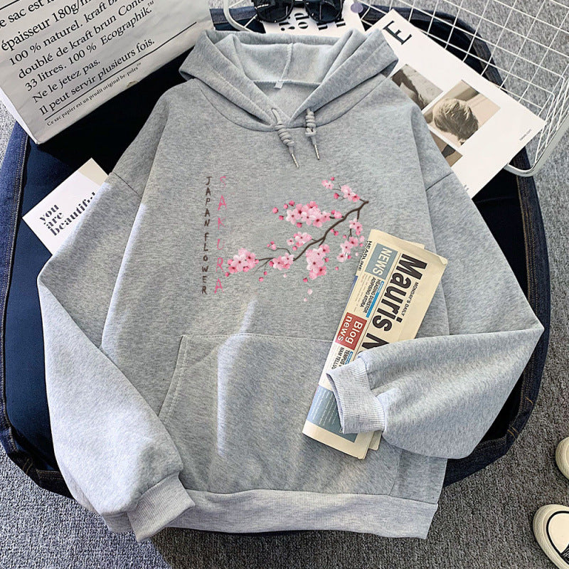 Womens Fashionable Printed Casual Loose Hoodie