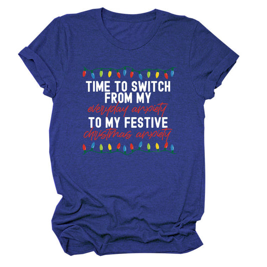 Pattern Printing Casual Short-sleeved T-shirt Women's Tops