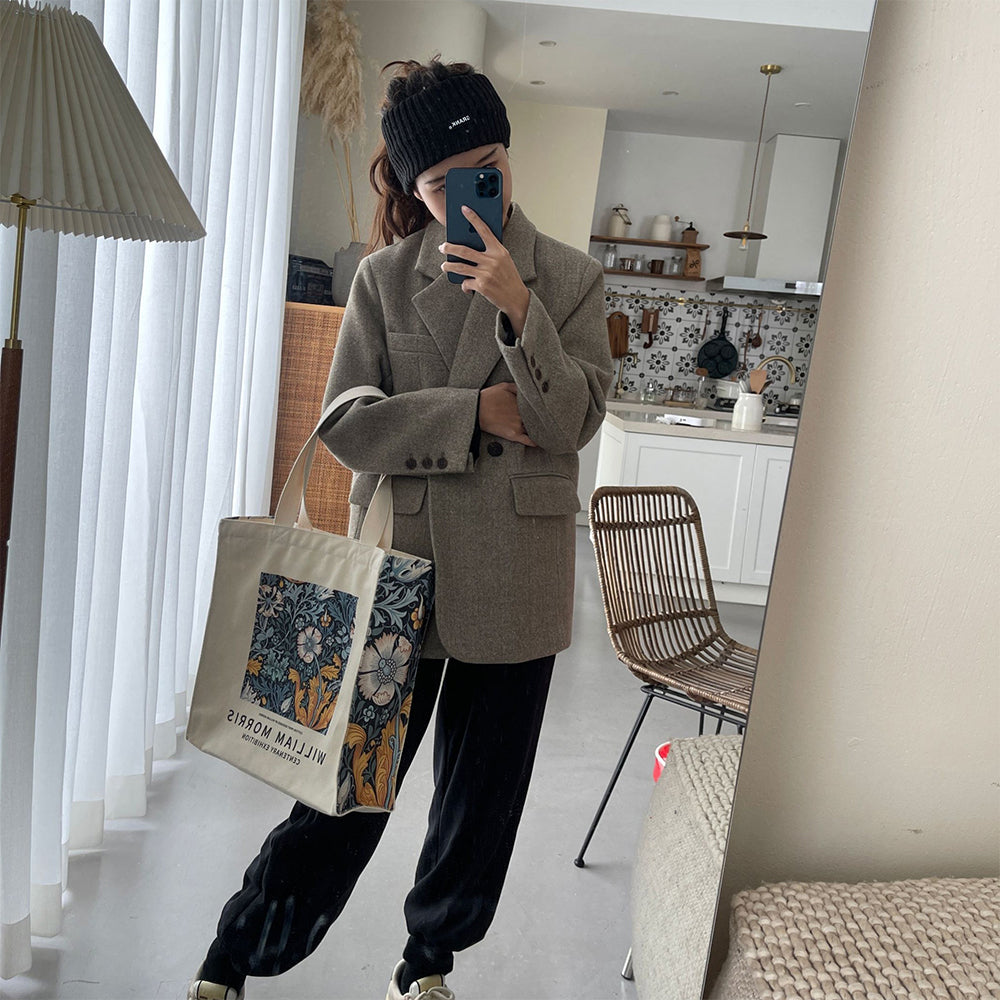 Vintage Printed One-shoulder Unisex Shopping Bag