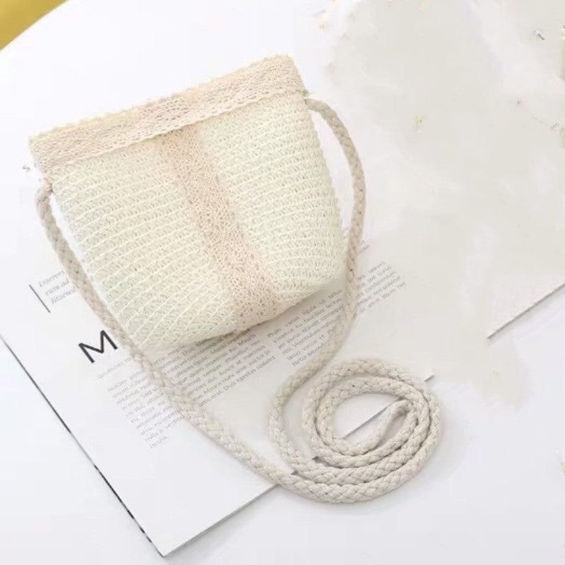 Summer Beach Sunshade Parent-Child Big Brim Straw Hat Bag Set