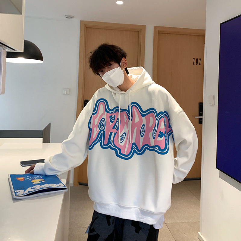 Fashion Print Hoodie Jacket Loose Sweatshirt