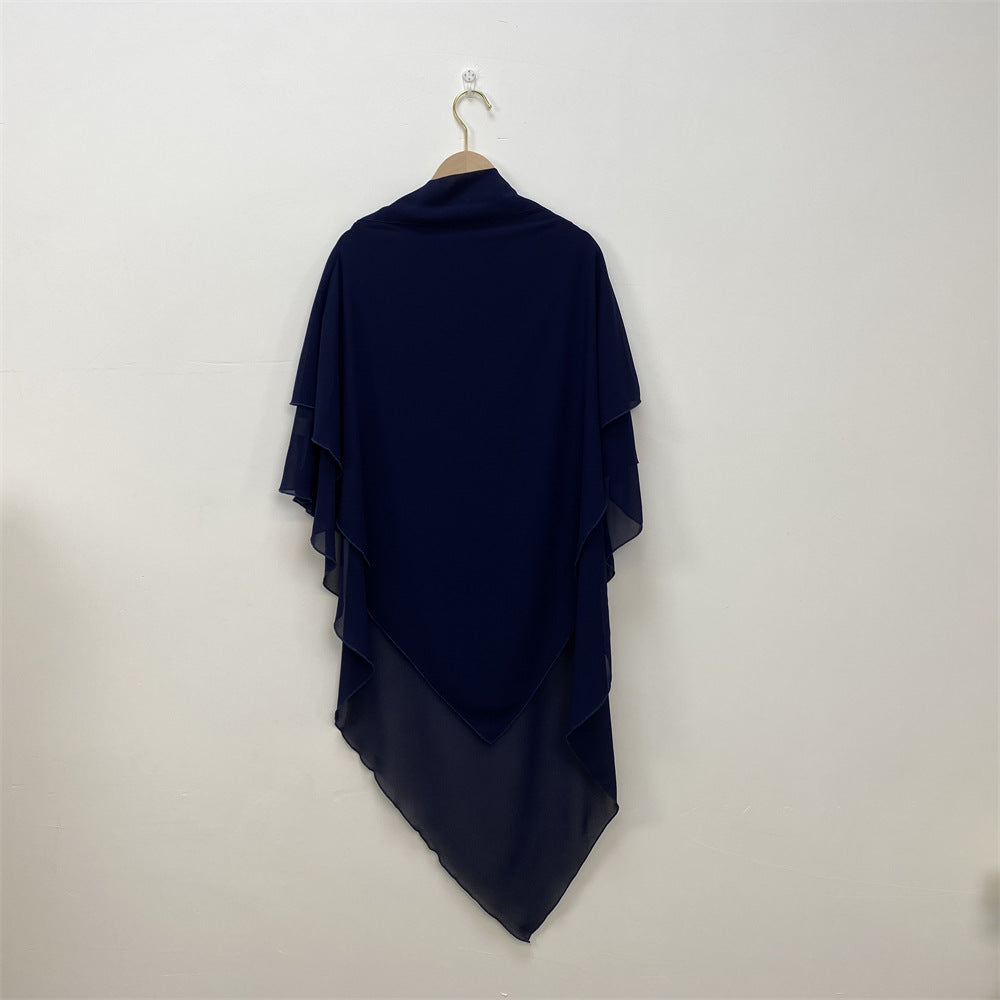 Solid Color Chiffon Turban Solid Color Double Layer