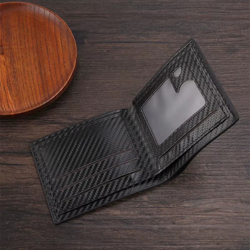 Black Large Capacity Wallet with Multiple Card Slots Simple Wallet Two Fold Men'S Wallet Thin Male Credit Card Holder