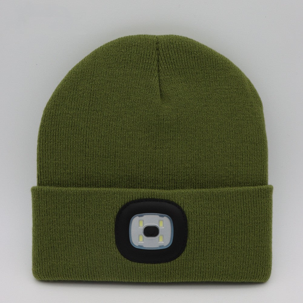 Rechargeable Model Outdoor Sports Dual Light Model LED Light Knitted Hat