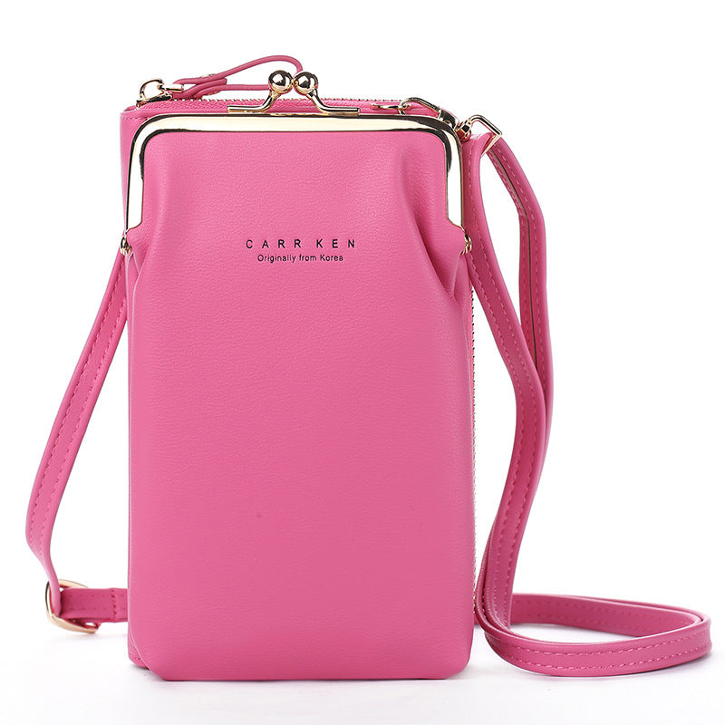 Solid color metal mobile phone bag