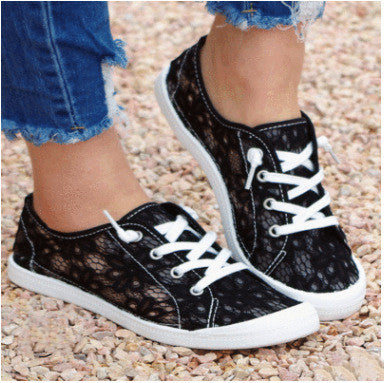 Summer New Style Black Lace Breathable And Comfortable Flat Sandals