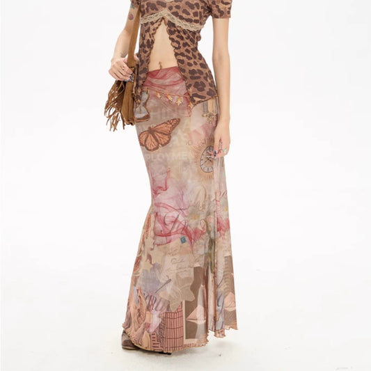 Printing Skirt Women's Summer Fishtail Length Skirt