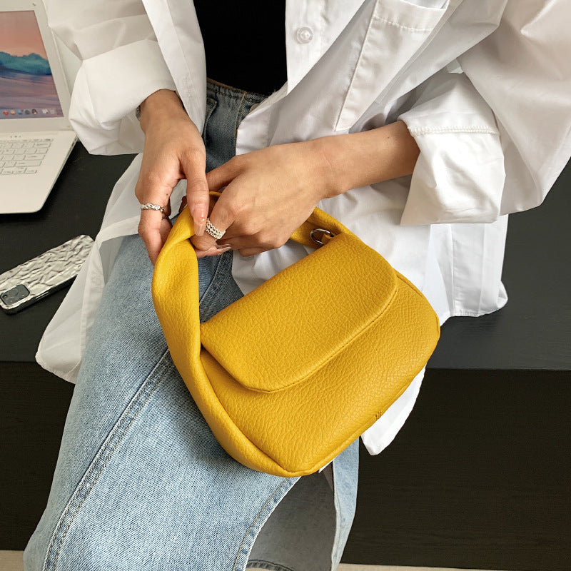 Small One Shoulder Cross-body Handbag Fold Armpit Steamed Bun Dumpling