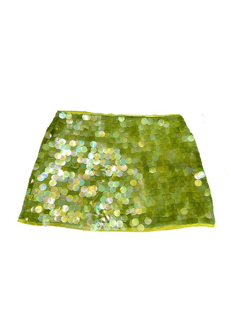 Women's Solid Color Irregular Size Sequin Miniskirt