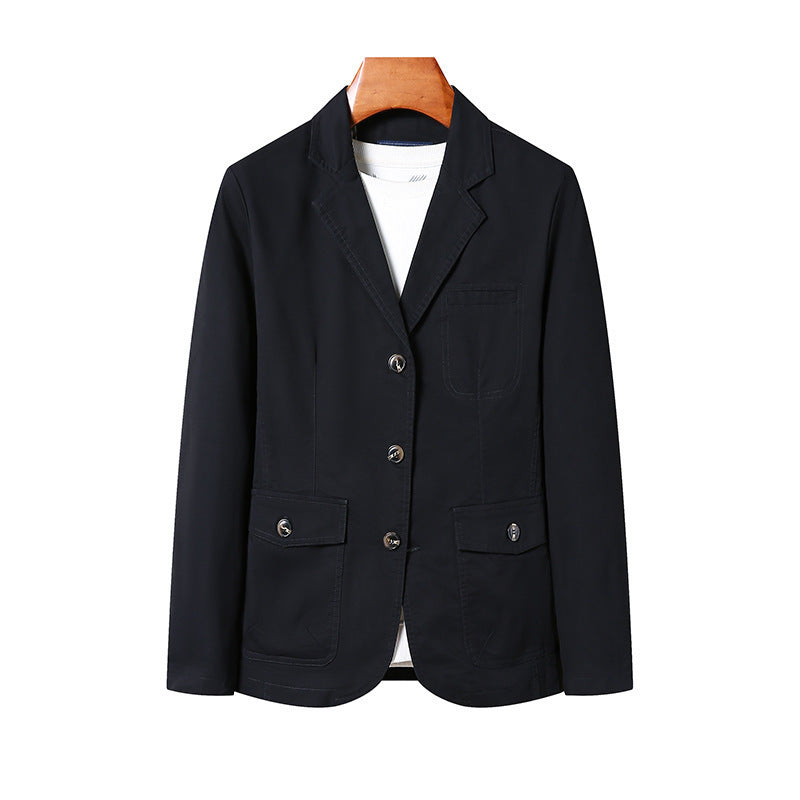 Men's Casual Loose Washed Cotton Business Coat