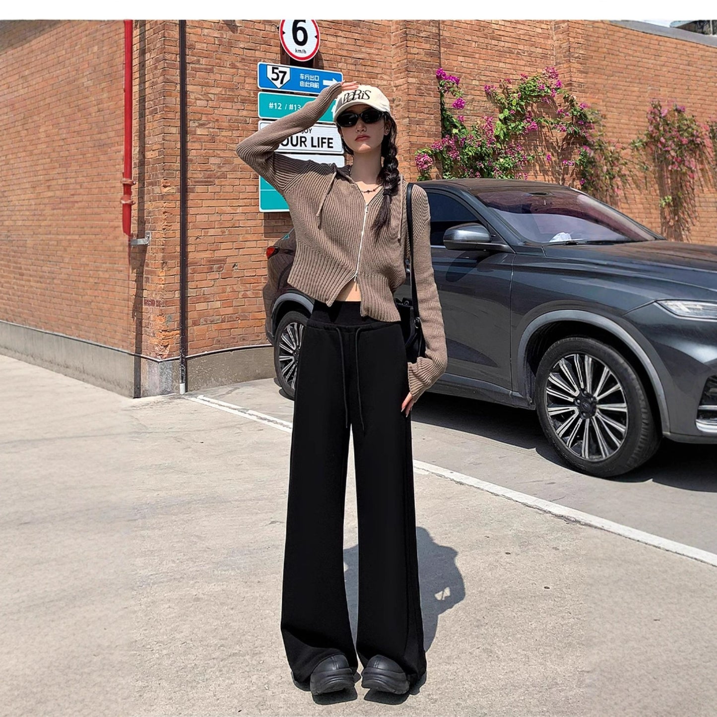 American-style Casual Slimming Straight-leg Wide-leg Pants