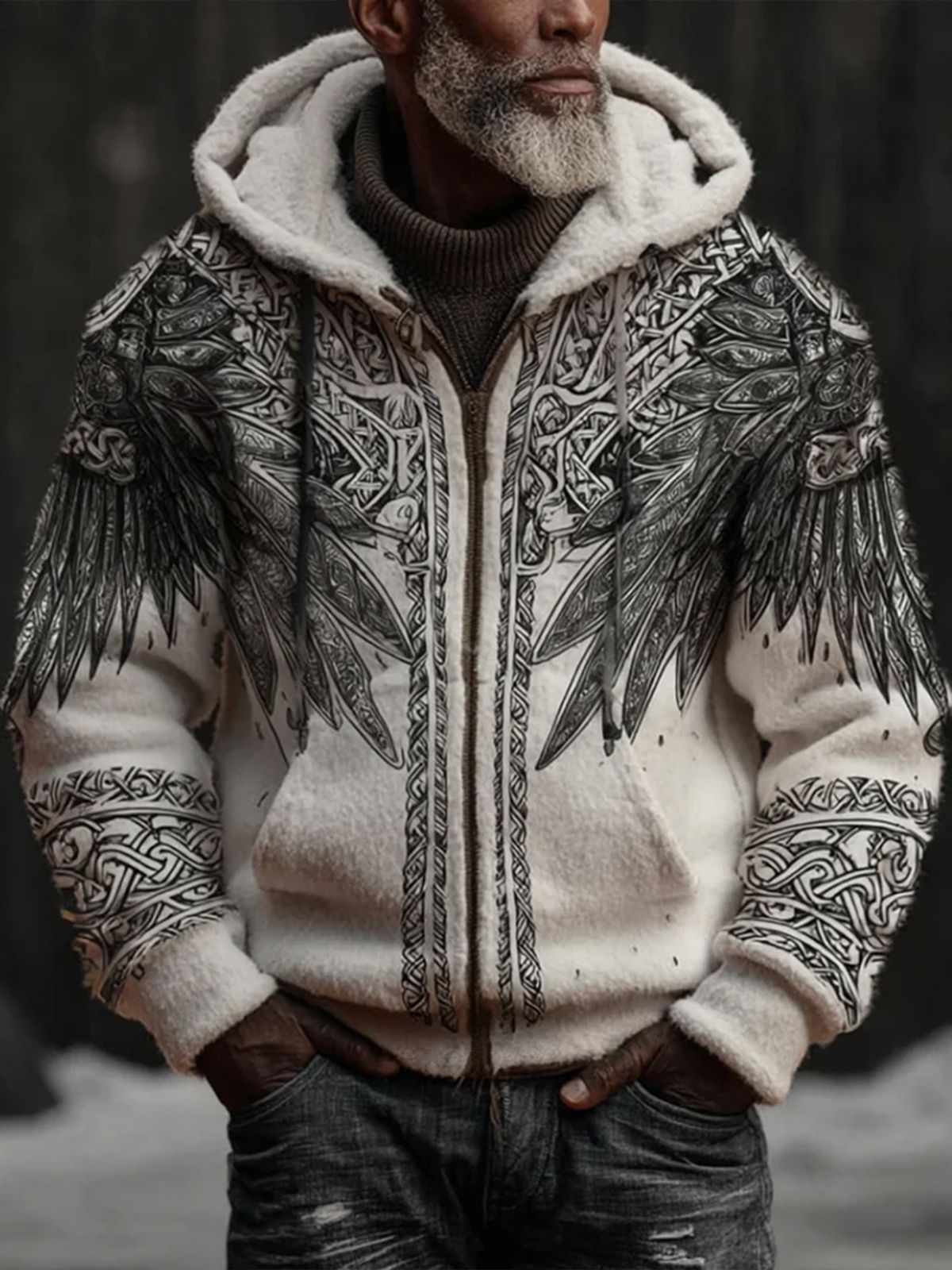 Christmas 3D Digital-Print Casual Zip-Up Hoodie