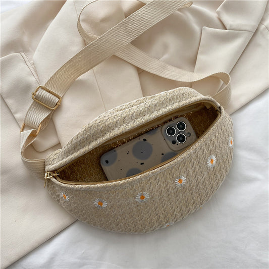 Women's Fashion Simple Straw Crossbody Bag
