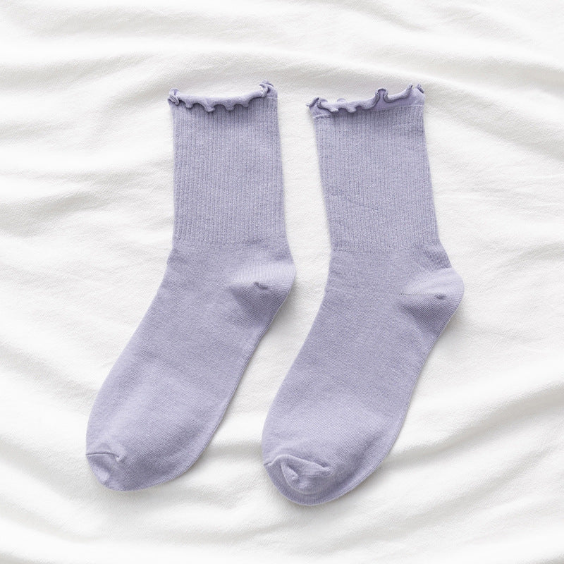 Summer Wooden Ear Mid-calf Length Loose Socks