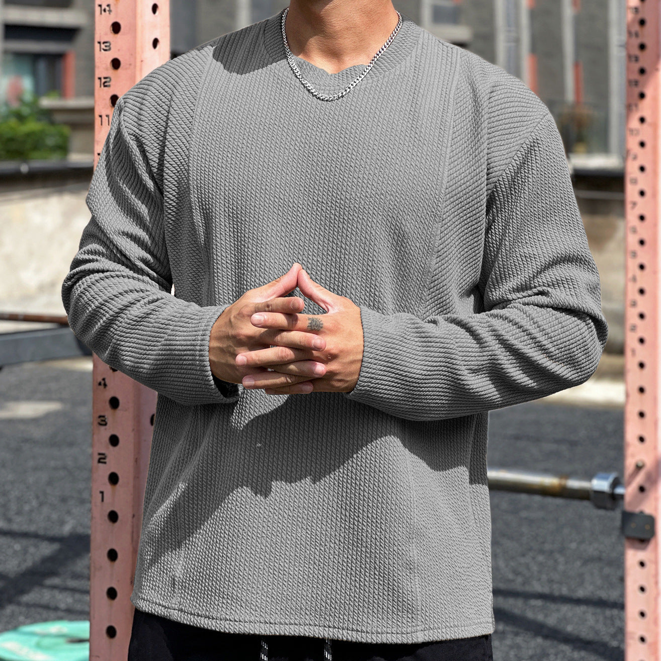 Muscle Workout Men's Loose Sports Snake Pattern Long Sleeve