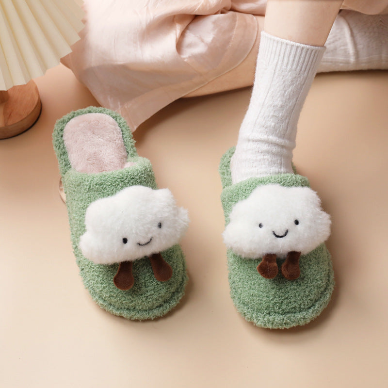 Women's Cute Fashion Clouds Non Slip Cotton Slippers