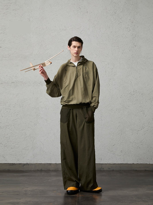 Minimalist Contrast Color Hooded Sun Protection Clothing