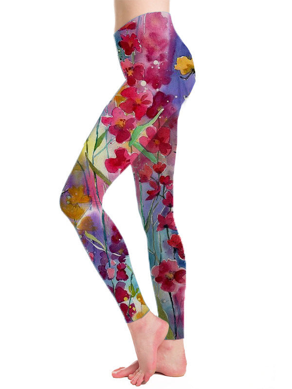 Fitness Sport 3D-printede højtaljede tights