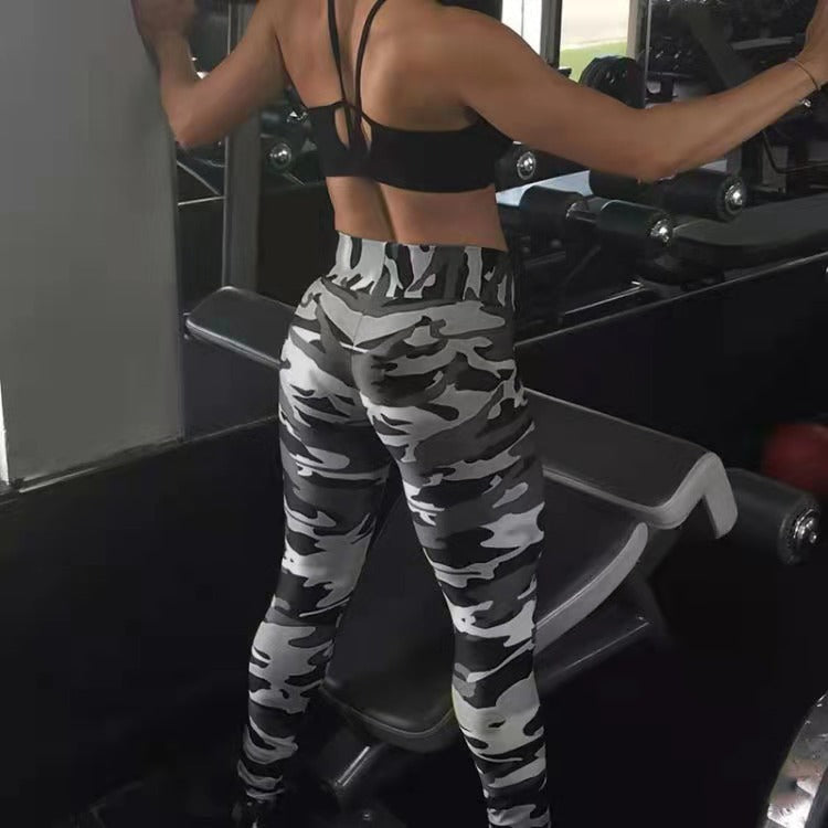 Printed Camouflage Trousers Fashionable High-waisted Trousers