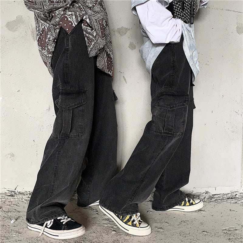 Tooling Wide Leg Loose High Waist Straight Pants