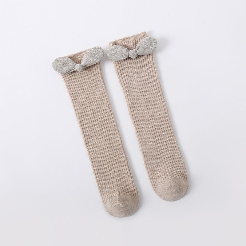 Girls Casual Fashion Long Tube Solid Color Socks
