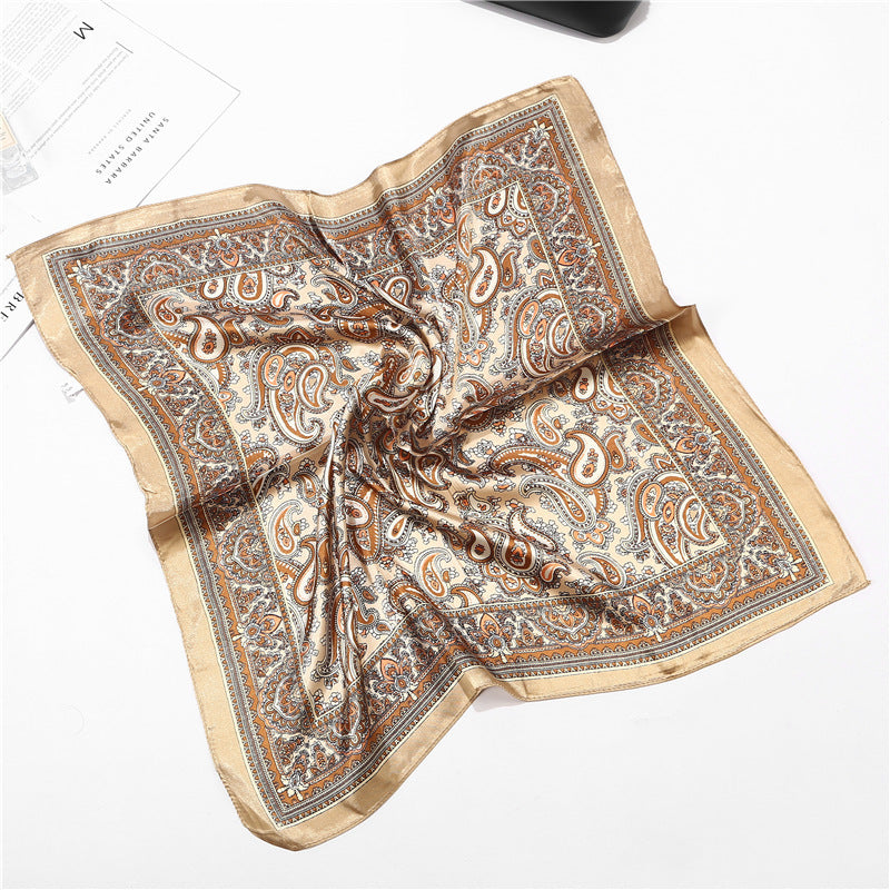 Scarf Silk Satin Turban Ladies Square Small Bag Bohemian Turban