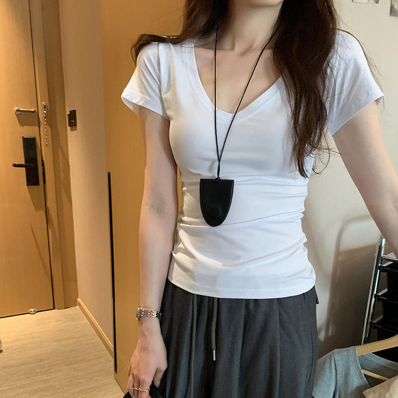 Crew-neck Slim-fit Short-sleeve T-shirt