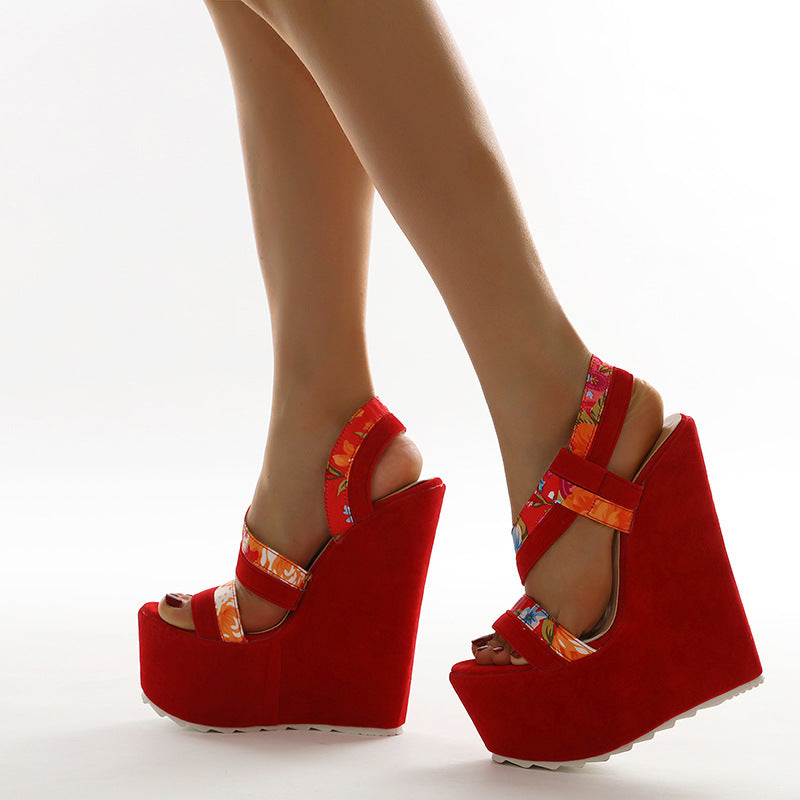 Women's Shoes Color Matching High-heeled Sandals Foreign Trade