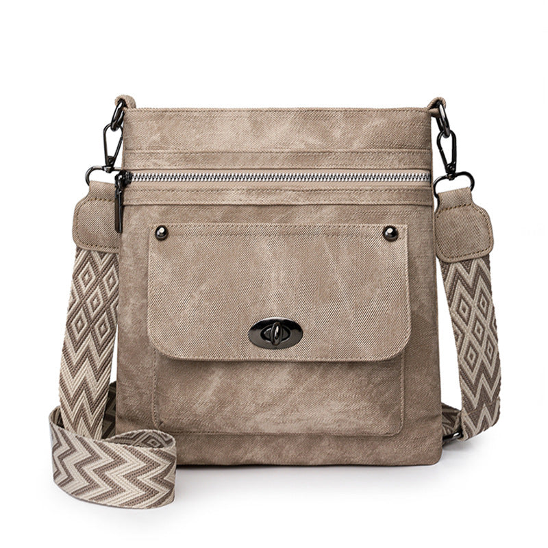 One Shoulder New Double Zipper Leisure Crossbody Bag