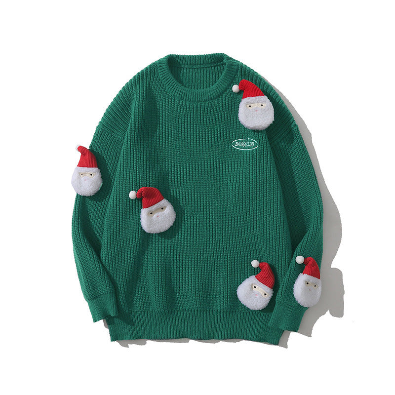 Christmas Three-dimensional Doll Letter Embroidery Knitted Sweater