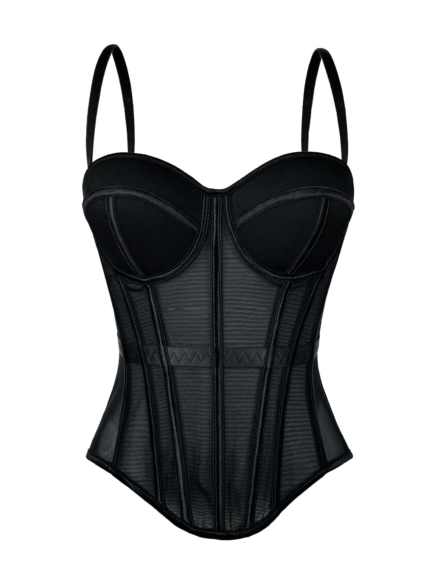 European And American Solid Color Fashion Fishbone Corset Waist-tight Slimming Mesh Camisole