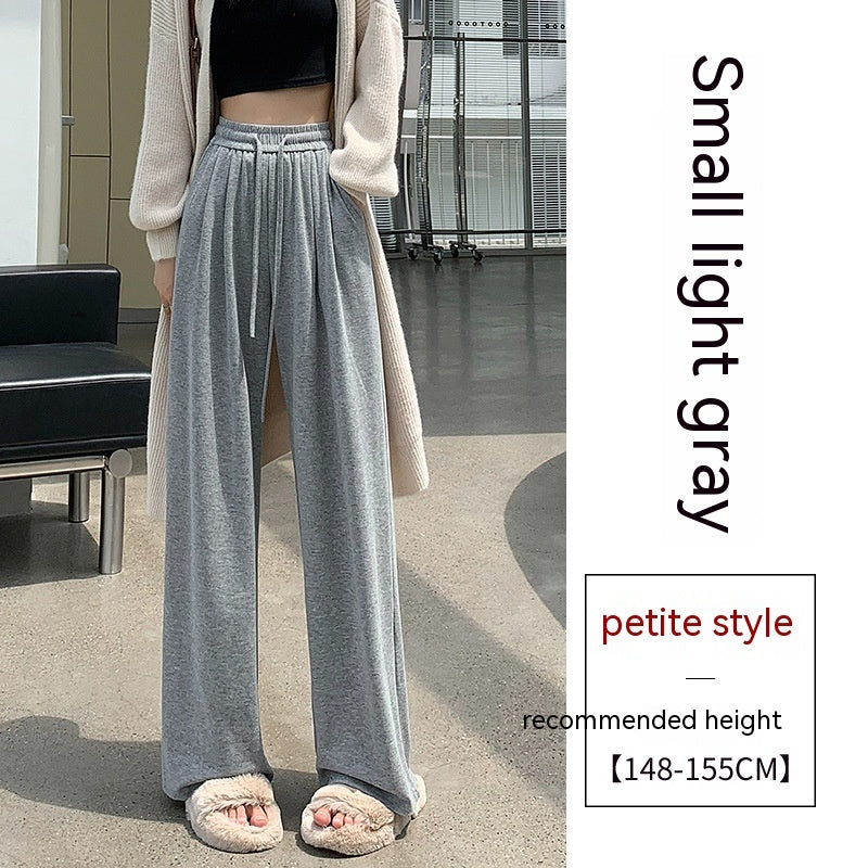 Autumn High Waist Loose Drooping Casual Leisure Style Knitted Mop Pants