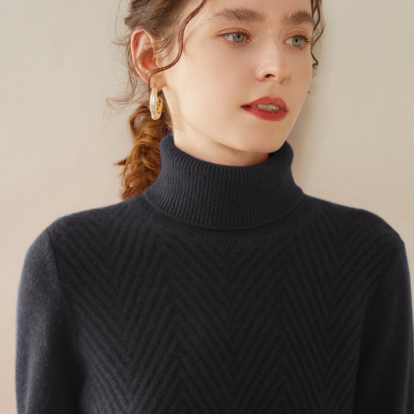 Knitted Cashmere Casual All-matching Fashion Pullover Bottoming Sweater