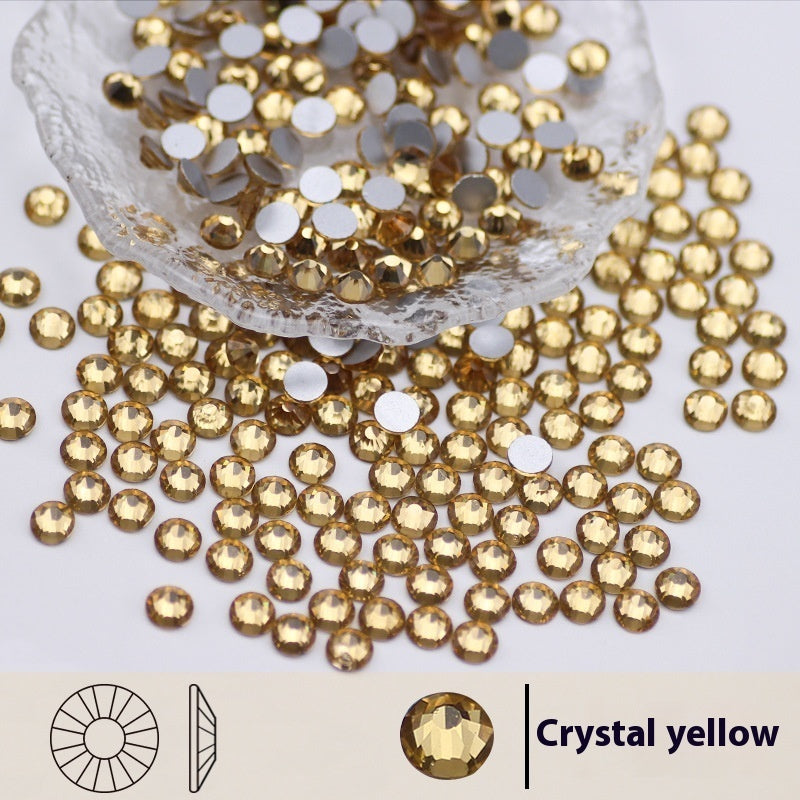 Colored Round Flat Bottomed Crystal Glass Diamond