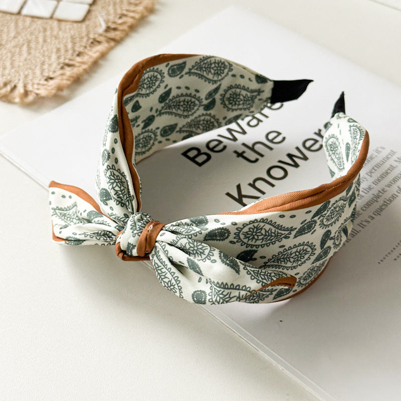 Paisley Fabric Satin Wide Version Hair Band