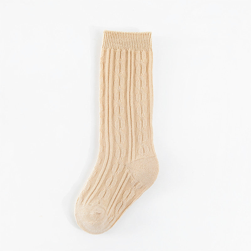 Spring And Summer Combed Cotton Long Tube Baby Knee Length Socks