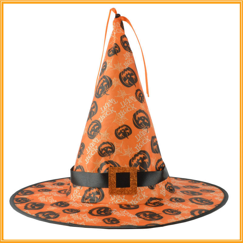 Christmas Female Creative Printing Witch Hat Pendant