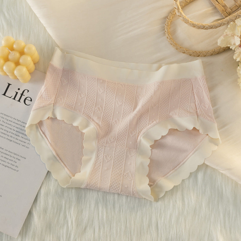 Mid-waist Comfortable Breathable Briefs Female Gentle Jacquard
