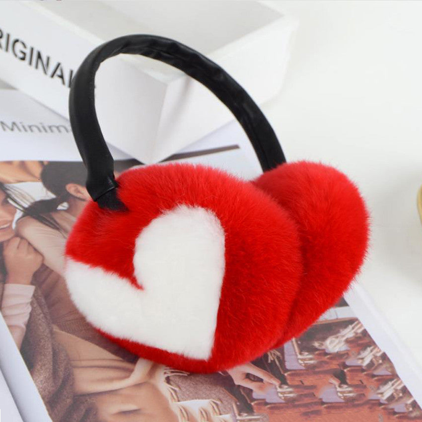 Women's Winter Simple Warm Rex Rabbit Fur Earmuffs