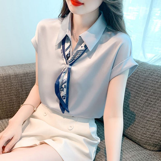 Women's French-style Elegant Short-sleeve Shirt