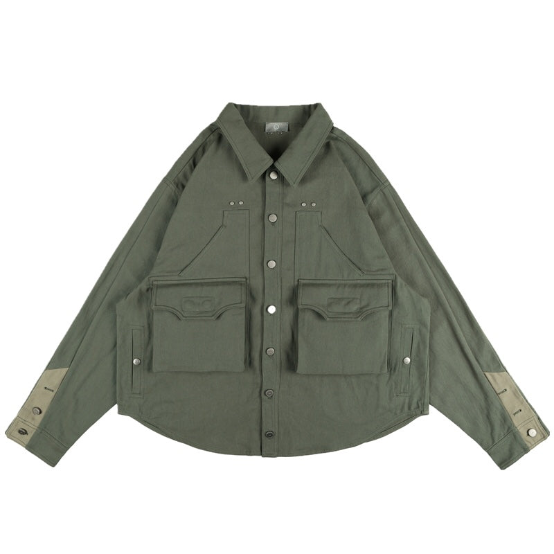 Three-dimensional Cut Buttoned Loose Shirt Jacket Men's And Women's Tops