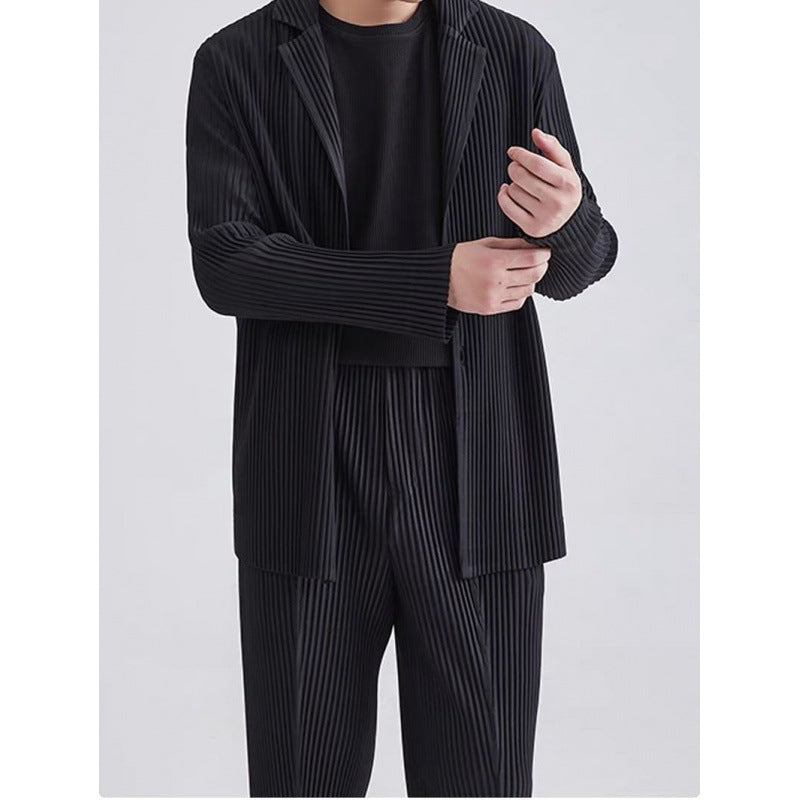 Sanzhai Pleated Suit Long-sleeved Men's Jacket