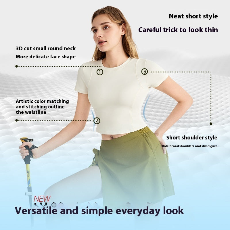 Yoga Clothing Top Women's Sports Short-sleeved T-shirt