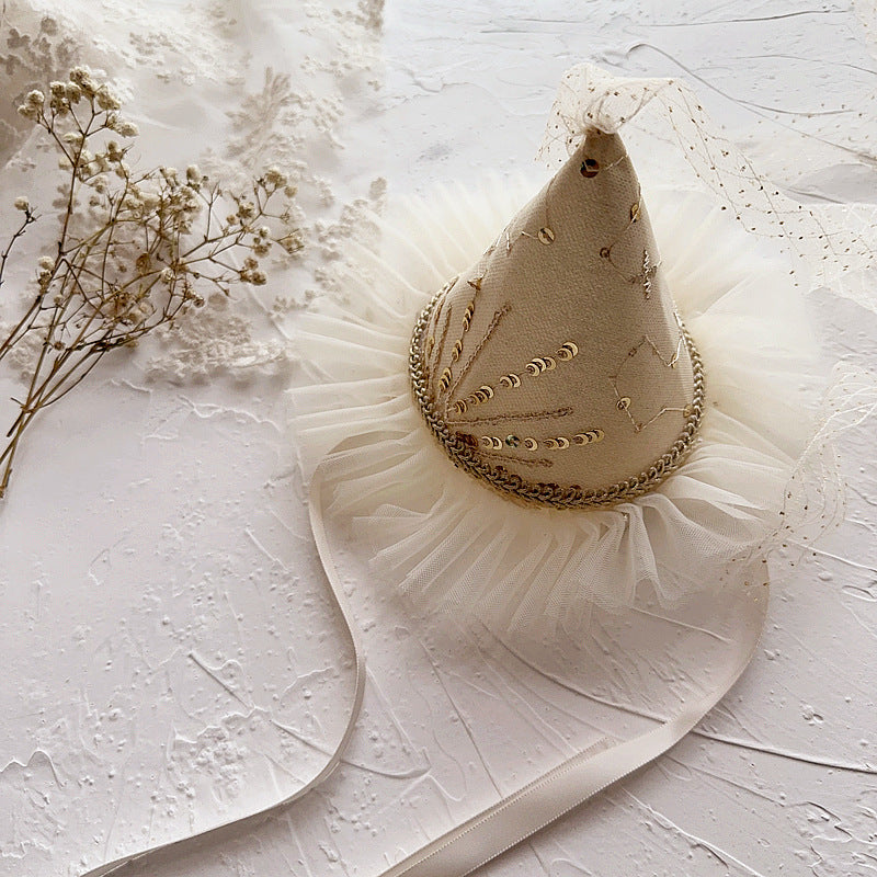 New French Cute Embroidered Sequins Headdress